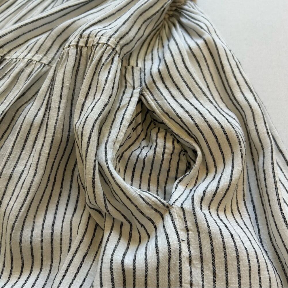 Vineyard Vines Jet Stripe 100% Linen Tiered Dress White Striped XS - Picture 10 of 14